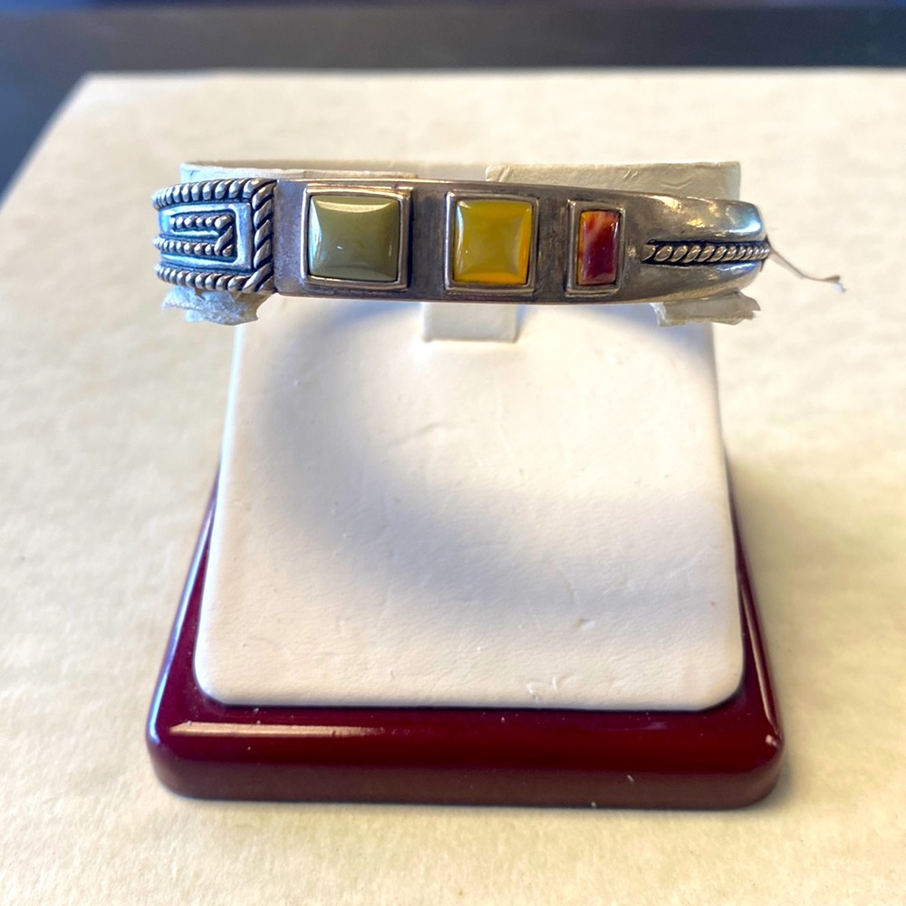 Carolyn Pollack Relios multi stone sterling silver cuff bracelet